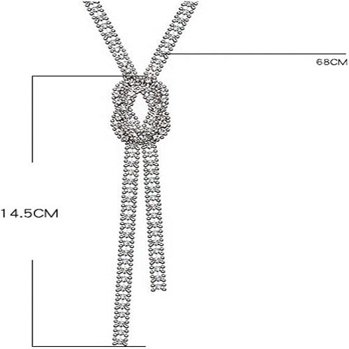 Crystal Knot Pendant Long Adjustable Rhinestone Necklace