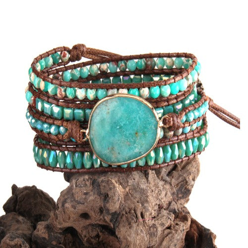 Boho Handmade Natural Stone Wrap Bracelets