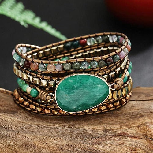 Boho Handmade Natural Stone Wrap Bracelets