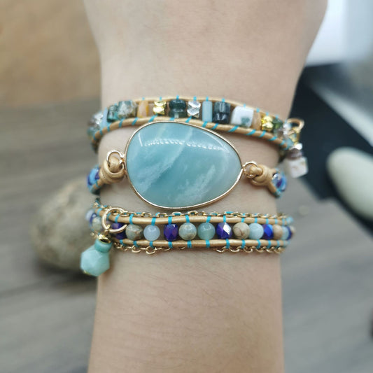 Boho Handmade Natural Stone Wrap Bracelets