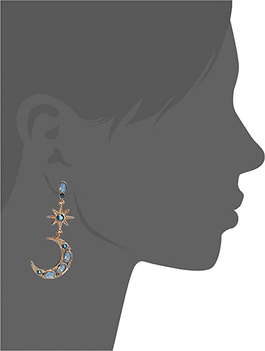 Star Moon Earrings Celestial Moon & Star Drop Earrings