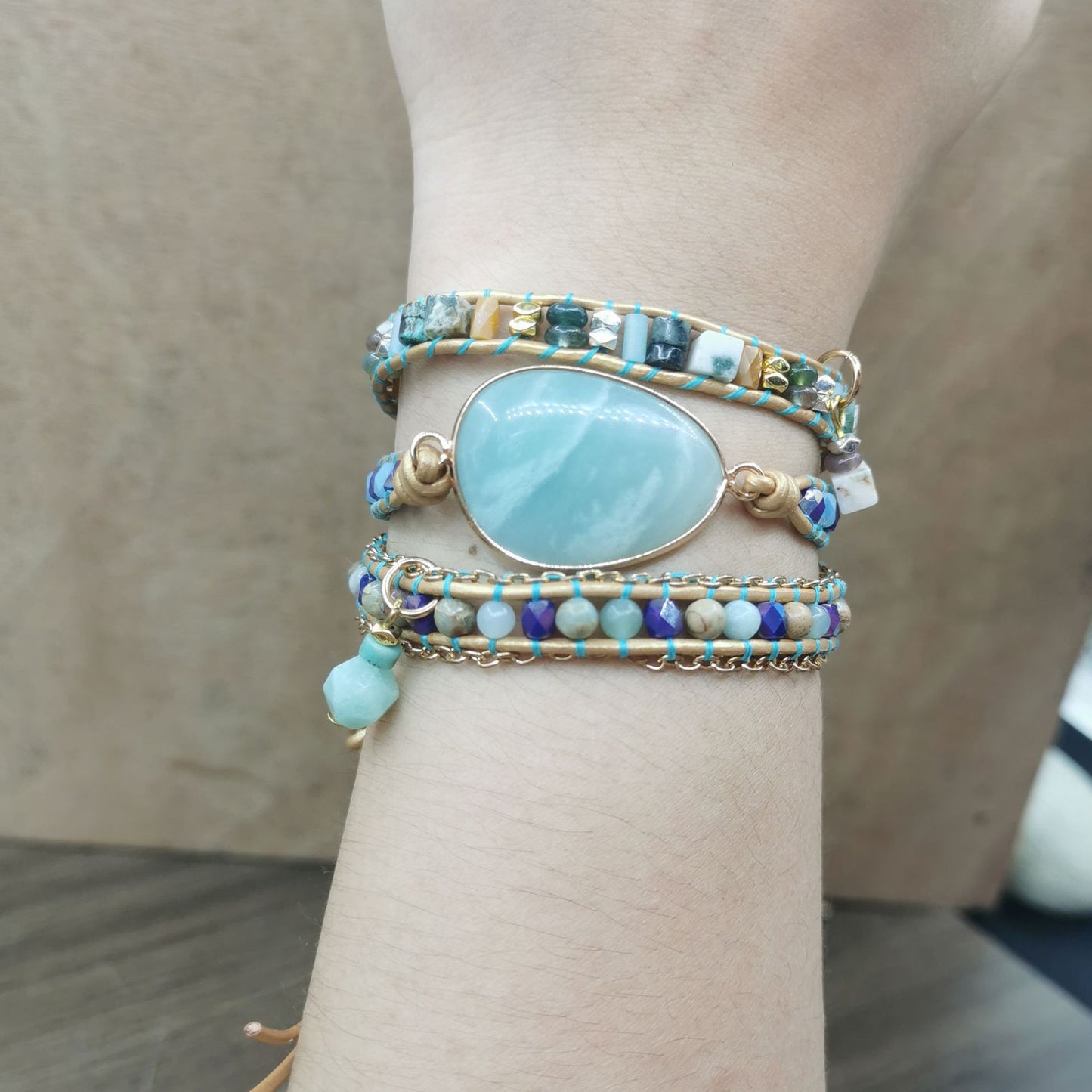 Boho Handmade Natural Stone Wrap Bracelets