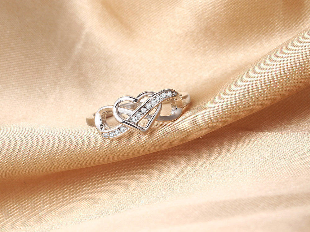 Sterling Silver Diamond Heart Ring