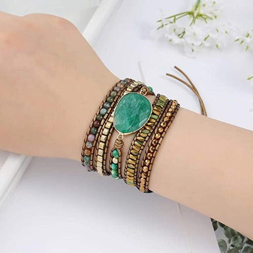 Boho Handmade Natural Stone Wrap Bracelets