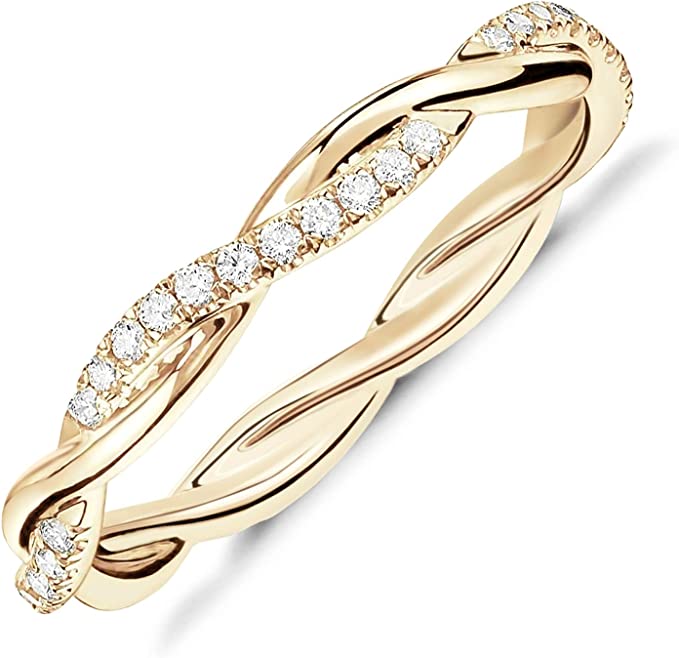 14K Gold Plated Cubic Zirconia  Eternity Band Ring