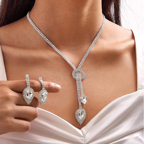 Alloy Necklace Earring Set Elegant Jewellery Set