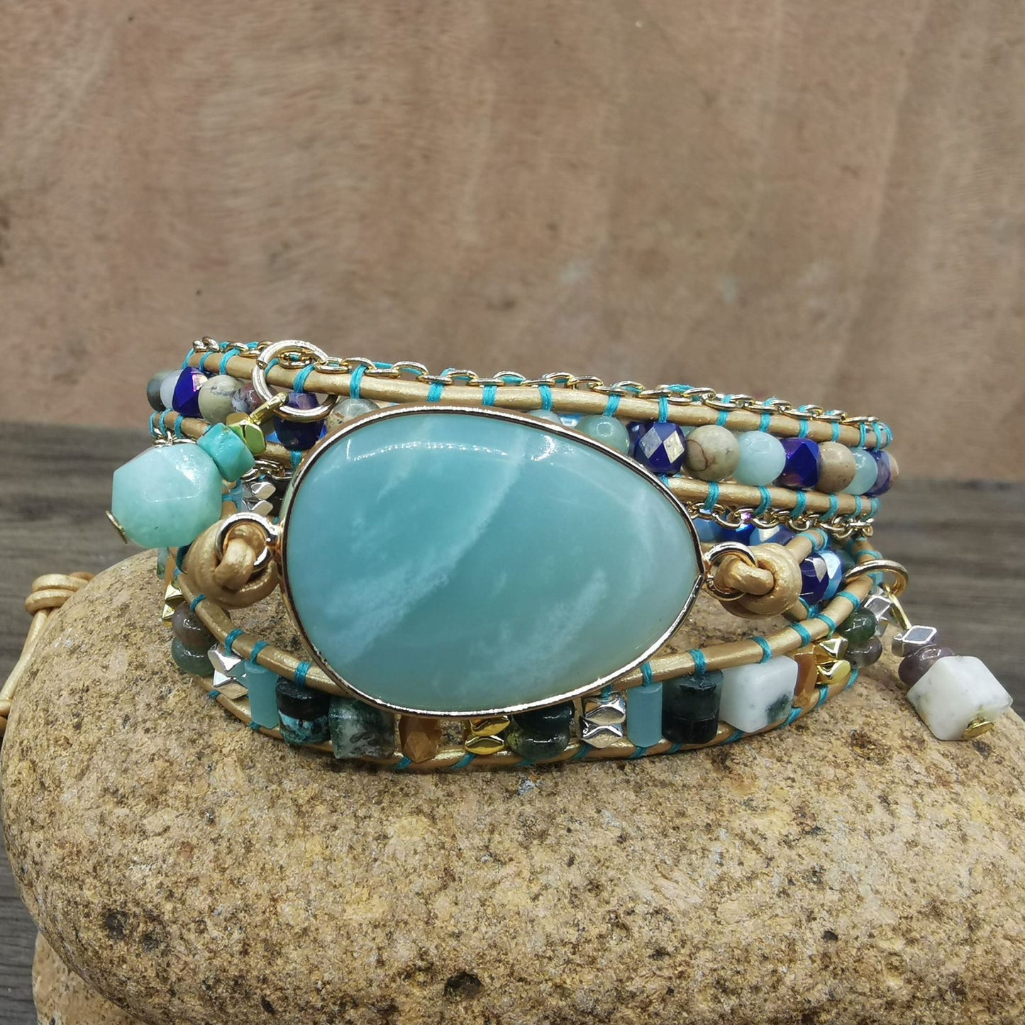 Boho Handmade Natural Stone Wrap Bracelets