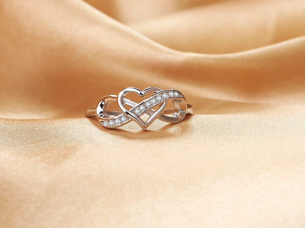 Sterling Silver Diamond Heart Ring