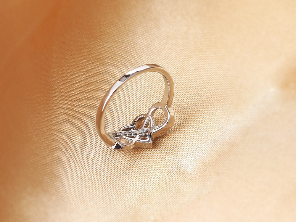 Sterling Silver Diamond Heart Ring