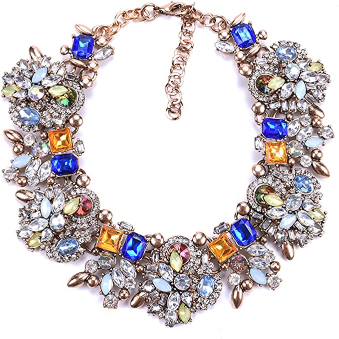 Necklace Colorful Glass Crystal Collar Choker