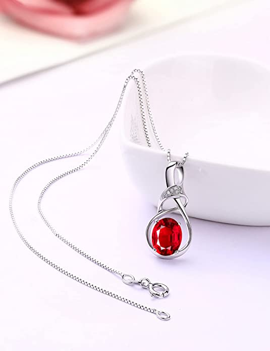 Natural Gemstone Sterling Silver Pendant Necklace