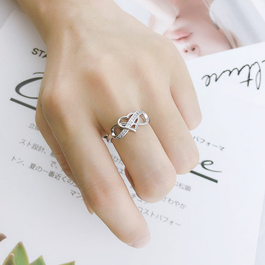 Sterling Silver Diamond Heart Ring