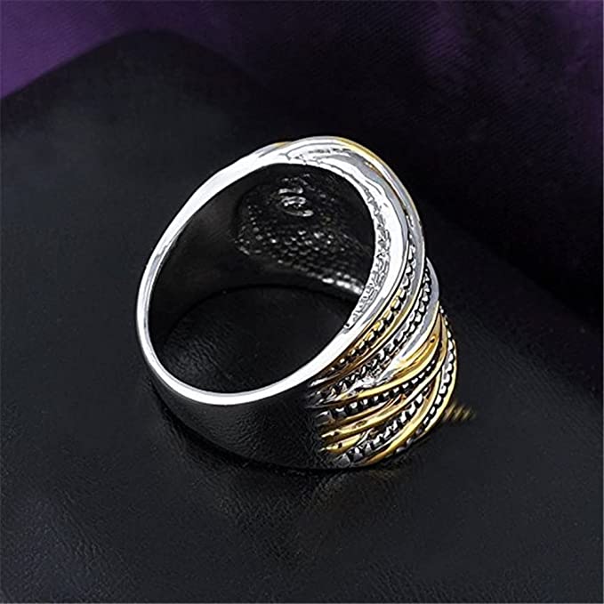 Intertwined Crossover Statement Antique  Chunky Band Ring