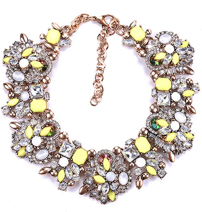 Necklace Colorful Glass Crystal Collar Choker